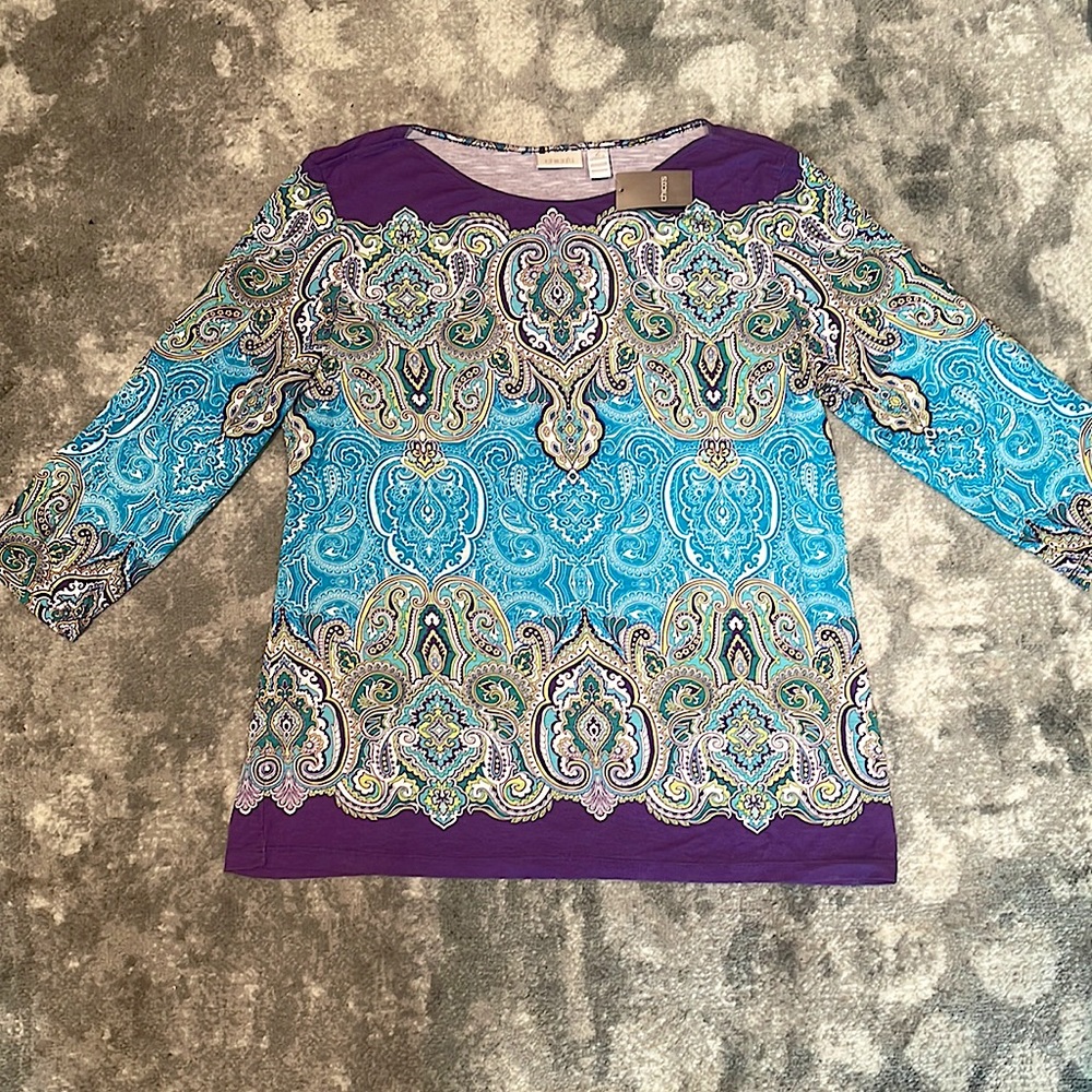 Chico’s Paisley Top 3/4 sleeve